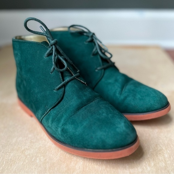 Women’s JG hook suede ankle boot Green Flat size 6.5 - Picture 1 of 7